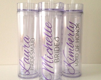 Skinny Personalized Tumbler Sweet 16 Party Acrylic Tall