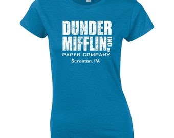 Dunder Mifflin costume tv show office party college halloween retro vintage - Apparel Clothing - womens T-shirt - 072