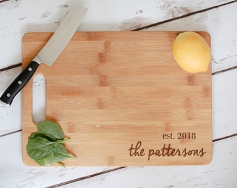 Custom Cutting Board, Engraved Bamboo Wedding Cutting Board, Engraved Anniversary Gift, Personalized Wedding Gift,Custom Wooden Chopping