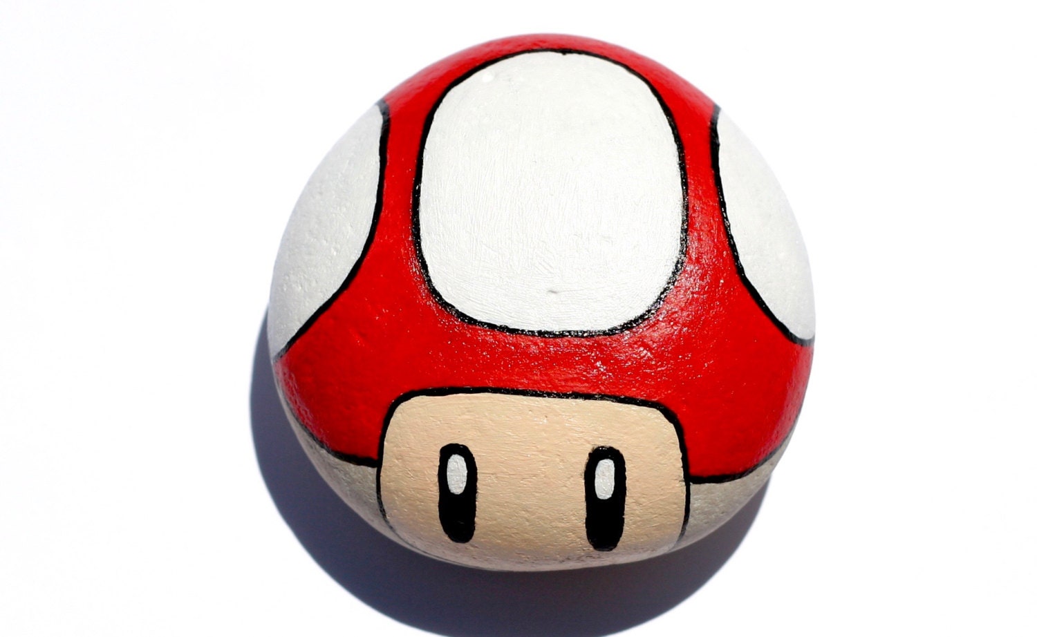 Hand Painted Rock Super Mario Mushroom Super Mario