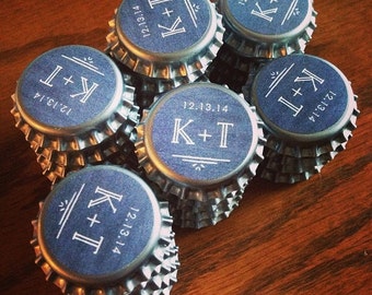 30+ Custom Bottle Cap Magnets - Wedding Party Favors Refrigerator Magnets Beer Cap