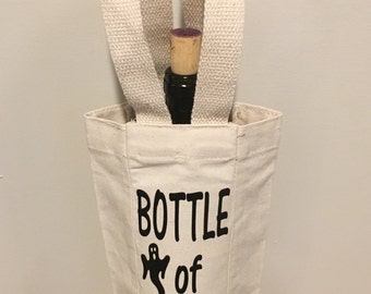 Bottle of BOOS, Happy Halloween, Halloween, Halloween wine bag, Halloween bag, Wine bag, Wine gifts, Wine gifts for her, Wine label, Wine