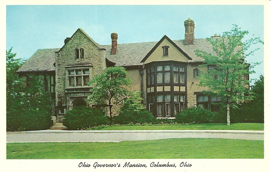 Vintage 1960s Postcard Ohio Columbus Bexley Governors Mansion