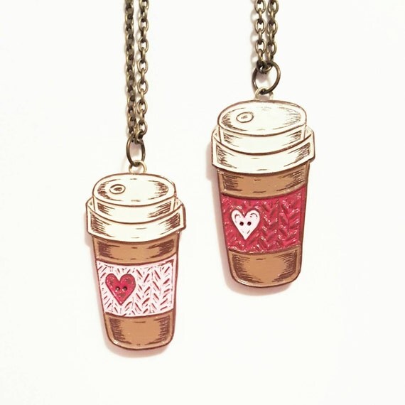 Coffee Necklace Travel Mug Necklace Coffee Cup Necklace