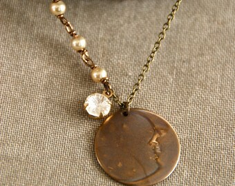 Hello Moon and stars.long layering moon and rhinestone necklace. Tiedupmemories