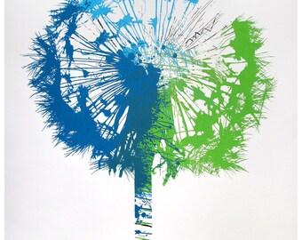 Giant Dandelion - Gold foil limited edition print. flower