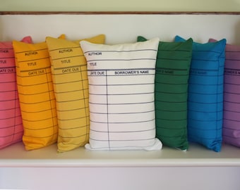Library Card Pillows // Librarian Gift // Reading // Book Lover // Bookish // Bibliophile // Reader // Bookworm // Best Selling Item