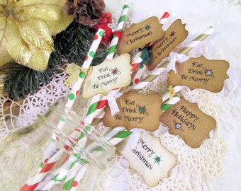 Christmas Kraft Favor Gift Bags with ribbons by auntiesjammies