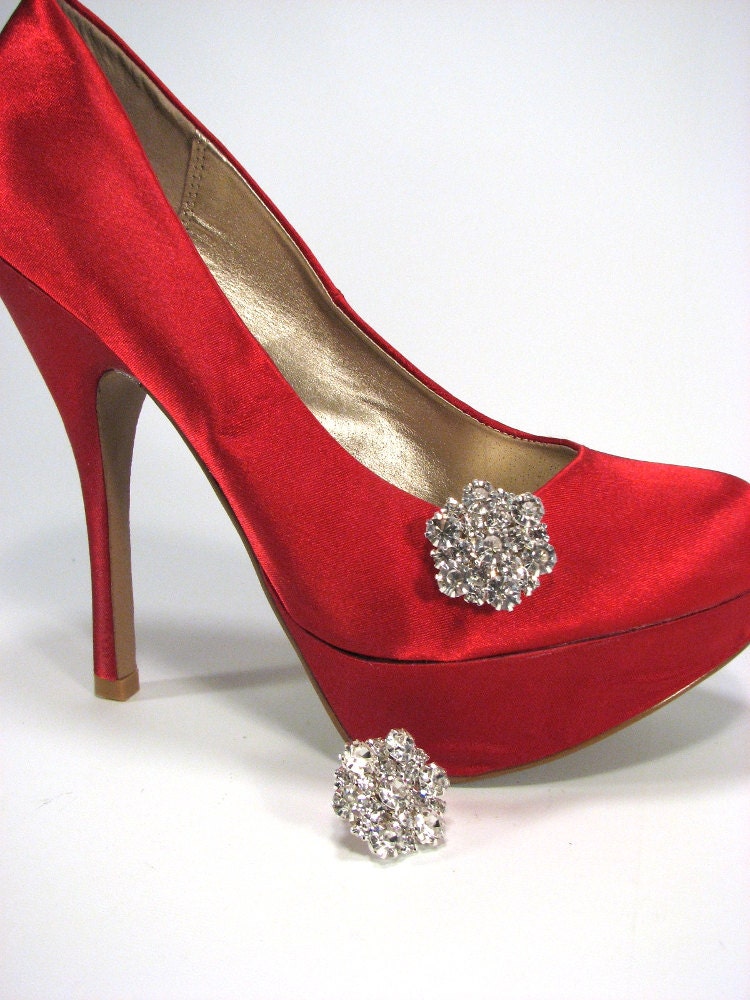 Rhinestone Shoe Clips Brilliant White Rhinestone Cluster 1