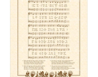 DAY BY DAY 8 x 10 Antique Hymn Art Print Natural by VintageVerses
