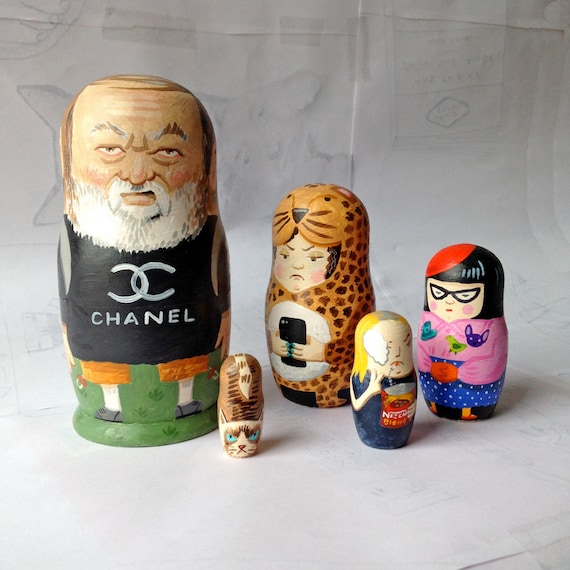 Original artwork. Babushka set Melbourne people and a