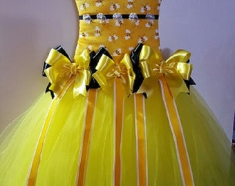 Amscan Bumblebee Fairy Tutu For Kids - Yellow & Black Tulle Costume Skirt - View #6