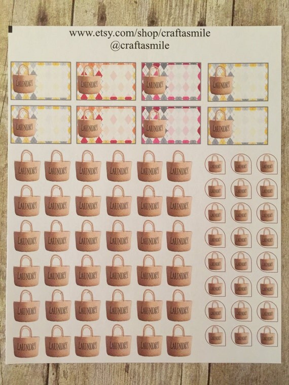 laundry basket personal planner sticker sheet
