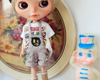 Sugarbabylove - Leather overall set for Blythe