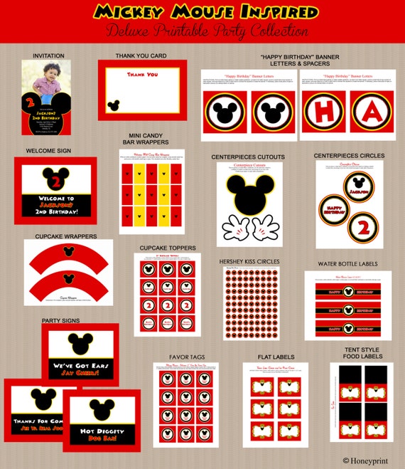 Mickey Mouse Decoration Printables Package Printable Mickey
