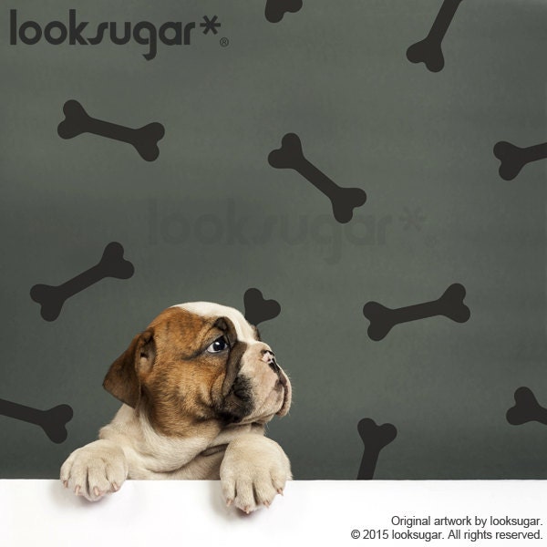 Dog Bone Wall Decals . Removable Wall Decal . Half Circle Wall