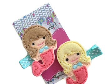 Mermaid felt hair clip, baby hair clip, mermaid hair clip, toddler hair clip, hair accessory, baby accessory, hair clippies, baby barrettes
