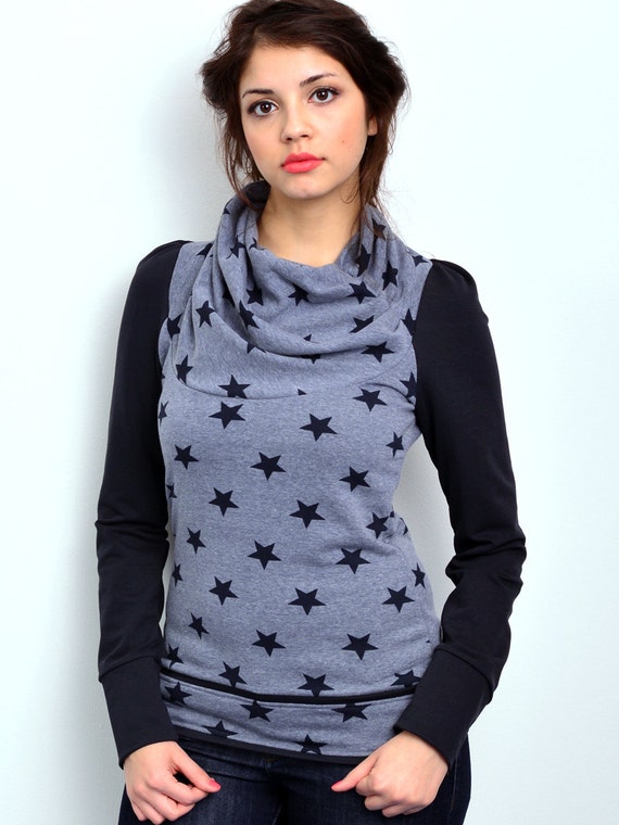 sweatshirt with stars on sleeves