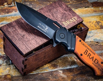 Gifts for Him, Engraved Knife, Groomsmen Knife Gift, Personalized Knife, Groomsmen Knives, Custom Knives, Hunting Knives, Camping Knife