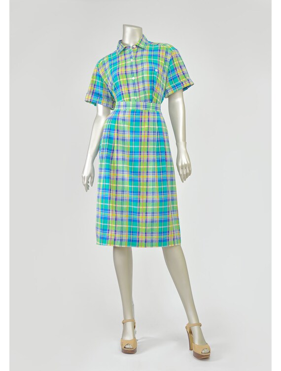 Vintage Madras Plaid Dress 1950s 1960s Dress By Recyclinghistory