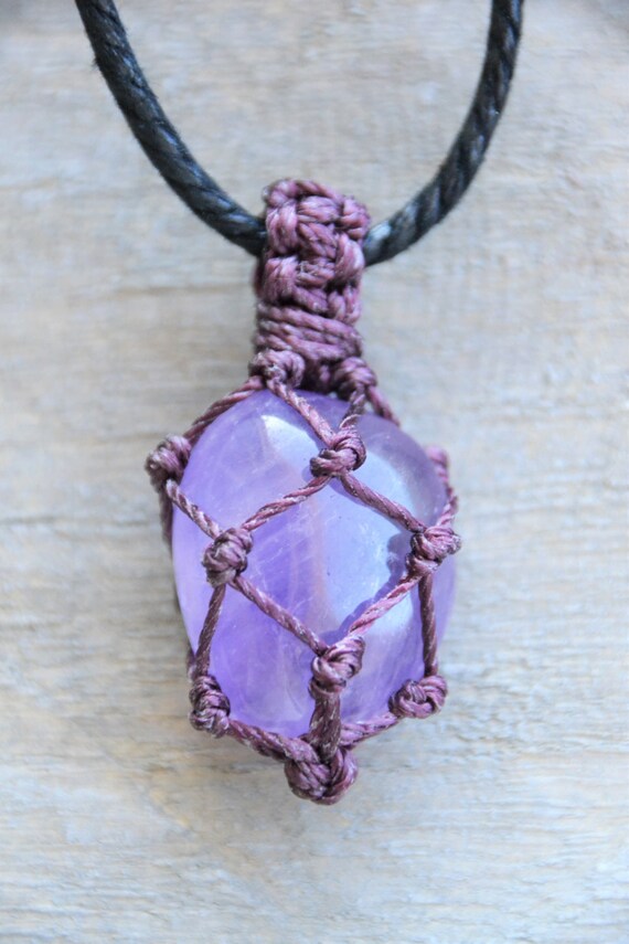 items-similar-to-crystal-macrame-necklace-tumblestone-macrame