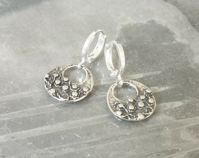 Small Silver Disc Earrings, Silver Disc Earrings, Small Disc Earrings, Disc Earrings, Small Silver Earrings, Silver Discs, Silver Earrings