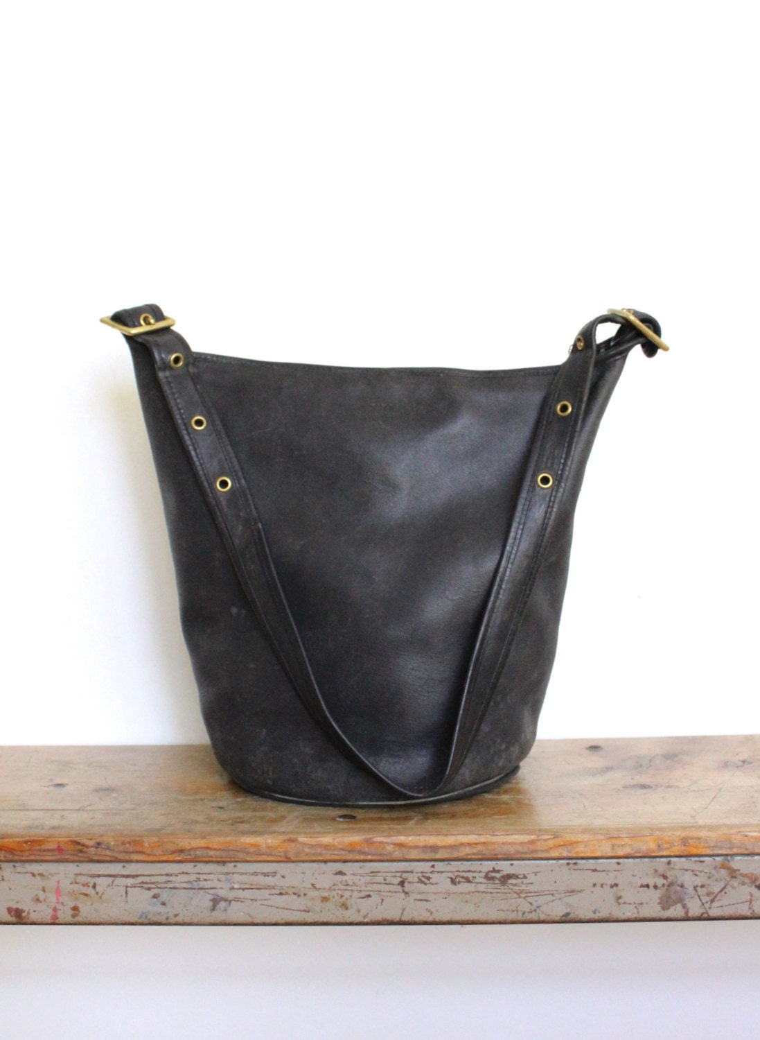 Vintage COACH Duffle Bag // NYC Feed Bucket Bag Pre 9085 Black