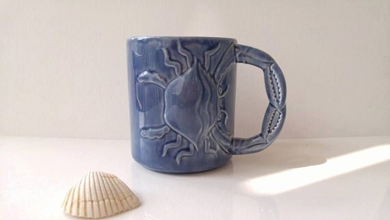Fun Coffee Mug Handmade Ceramic Coffee Mug 16oz Beach