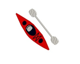 Kayak with paddle Embroidery Digital Instant Download machine embroidery design 2 sizes kayak embroidery designs