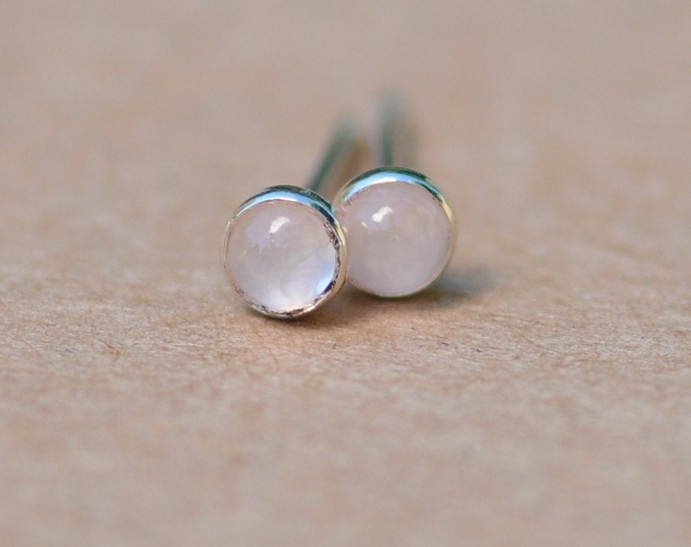 Rose Quartz Earrings set in Handmade Sterling Silver Earring
