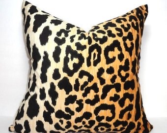 Braemore Jamil Velvet Cheetah Animal Print Pillow Cover Velvet Black & Tan Pillow Cover Leopard Print Choose Size