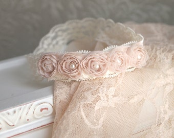 Newborn Headband & Wrap, Newborn Photo Prop, Lace Stretch Wrap, Newborn Wrap Set, Baby Headband, Newborn, Lace Baby Wrap, Photography Props