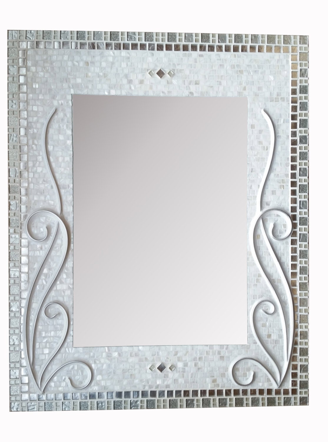 Large Decorative Mosaic Mirror Bathroom Mirror by RoxannesMirrors