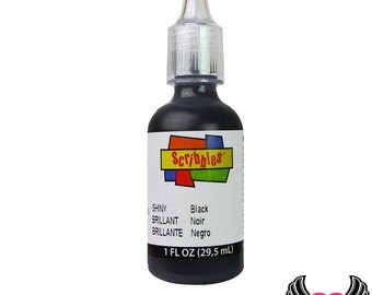 Scribbles SHINY BLACK Deco Sauce / Shiny Black Puffy Dimensional Craft Paint / Cupcake Topping / Polymer Clay Miniature Sweets