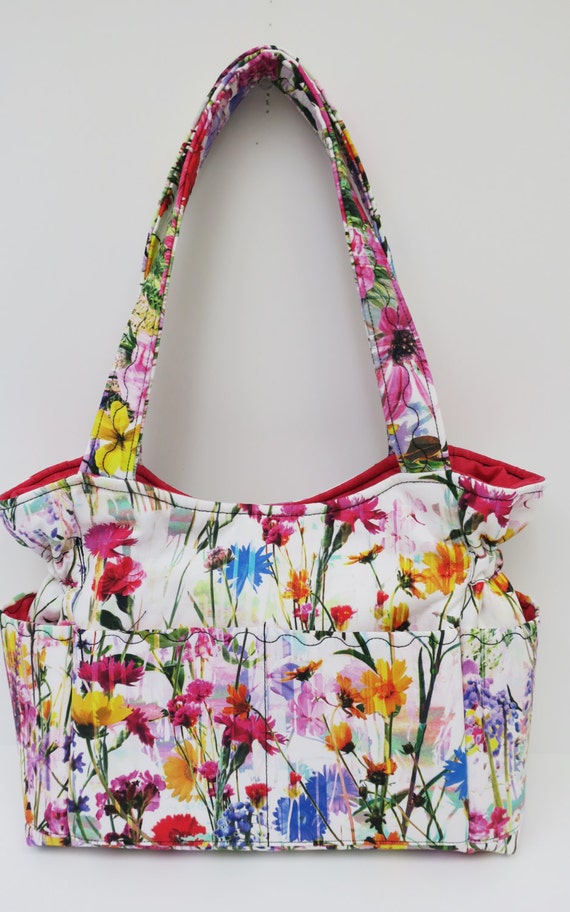 Multi Floral Shoulder Bag Travel Handbag Diaper Bag Flower