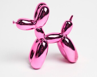 The Balloon Dog - Metallic Fuchsia Table Top Balloon Dog Decoration - Kids Room Decor Animal Statue - Faux Taxidermy Circus Balloon Animals