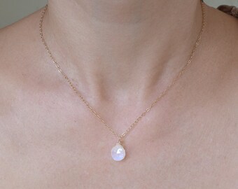 Rainbow Moonstone Necklace - Moonstone Necklace - Dainty Necklace - Bridesmaid Gift, Bridesmaid Necklace