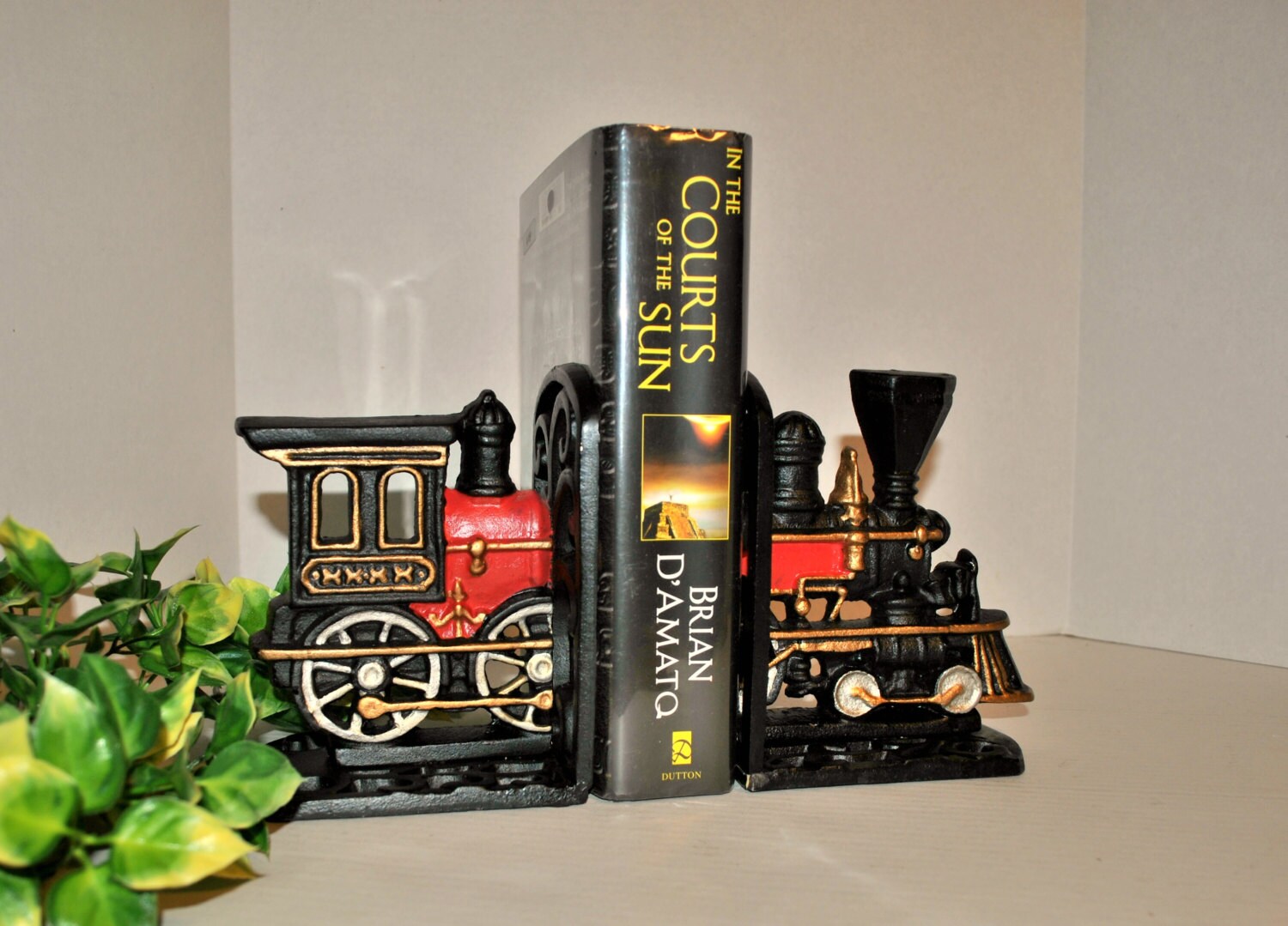 Cast Iron Book Ends Metal Train Bookends Train