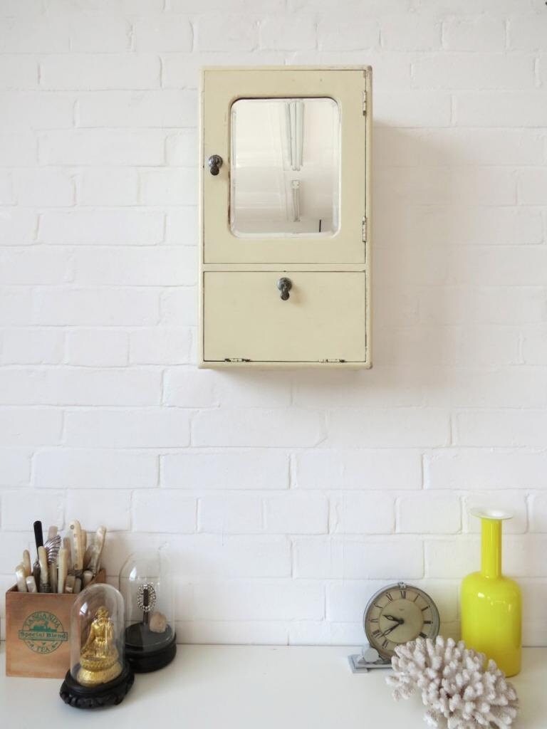 Vintage Bathroom Wall Cabinet with Bevel Mirror or Medicine Cabinet ??? Haute Juice