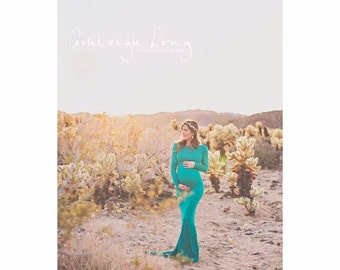 Krysten Gown • Boat Neck Slim Fit Maternity Gown • Long Sleeved Slim Dress • Droop Back Gown