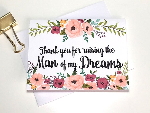 Mother in Law Thank You Card Wedding Mother by DesigningMoments