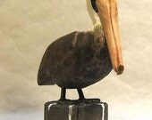Handmade Brown Pelican Louisiana State Bird Unique Gift Decorative Art Sculpture Wood Carving Handmade Brown Pelican Louisiana State Bird Unique Gift Decorative Art Sculpture Wood Carving