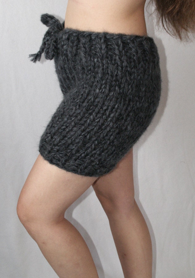 Super soft cuddly mohair shorts chunky thick trousers slip