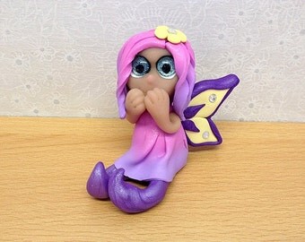 Polymer Clay Miniature Collectible Fairy Sculpture - Tulip