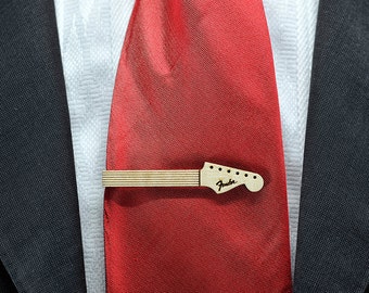 Guitar neck Tie Clip - Maple wood tie bar
