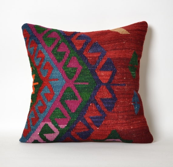 ethnic pillow decorative pillow cushion cover kilim pillow