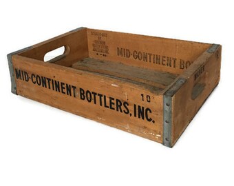 Mid continent bottlers soda crate rustic vintage wood box 1969 Arkansas