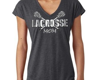 Lacrosse Mom - T-shirt on dark grey - Free Shipping!!