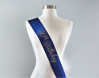 50th Birthday Sash 50th Birthday Party Decorations 50th Birthday Gift for Women Custom Sash Personalized Sash 50 and Fabulous Birthday Sash
