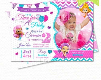 Bubble Guppies Invitation, Bubble Guppies Birthday Invitations, Photo Bubble Guppies Party Printables - BGJ16- 2 - YOU PRINT